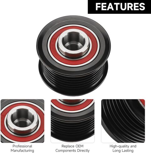 Drive Belt Idler Pulley Belt Idler Grooved Pulley Alternator Clutch Pulley - Compatible for Toyota Camry 2007-2017 for Toyota RAV4 2006-2012 for Lexus ES350 2007-2018 - Replace Part 274150W131 in Kuwait