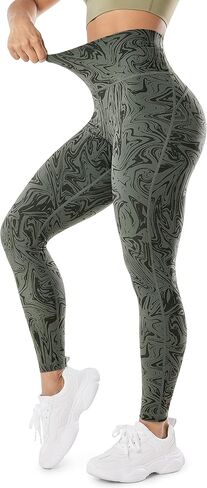 High Waisted Compression Leggings for Women Workout Tummy Control Booty Flattering Athletic Gym Yoga Pants - 25 Inches in Kuwait