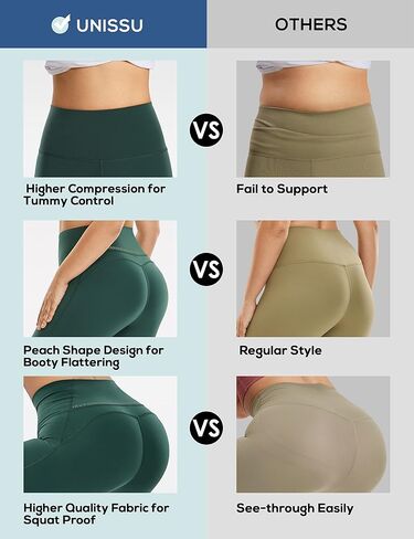 High Waisted Compression Leggings for Women Workout Tummy Control Booty Flattering Athletic Gym Yoga Pants - 25 Inches in Kuwait