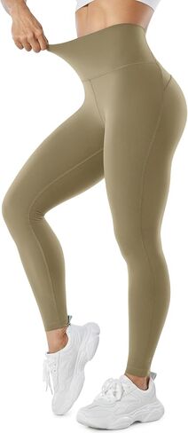 High Waisted Compression Leggings for Women Workout Tummy Control Booty Flattering Athletic Gym Yoga Pants - 25 Inches in Kuwait