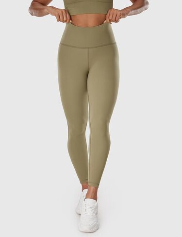 High Waisted Compression Leggings for Women Workout Tummy Control Booty Flattering Athletic Gym Yoga Pants - 25 Inches in Kuwait