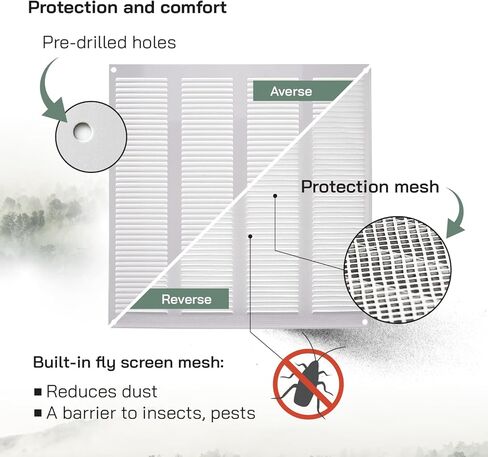 أنظمة التهوية باللون البني مقاس 16 بوصة × 16 بوصة غطاء فتحة تهوية معدنية لشبكة إرجاع الهواء مع شاشة مدمجة للحماية من الآفات وغطاء فتحة تهوية HVAC لتحسين المنزل وغطاء قناة تهوية 400 × 400 مم in Kuwait