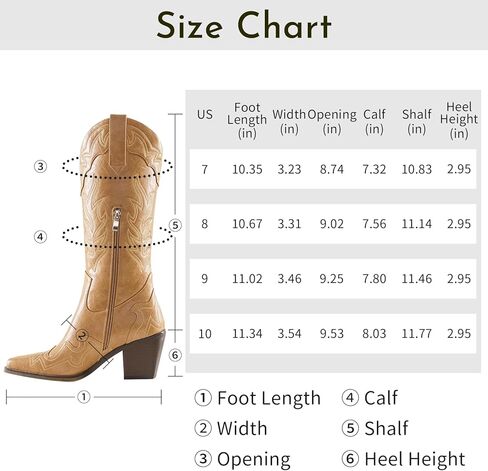 ADAMUMU أحذية رعاة البقر ذات الساق العريضة الكلاسيكية على الطراز الغربي أحذية رعاة البقر للنساء بمقدمة مدببة أحذية راعية البقر النسائية مع كعب مكتنز ونعل غير قابل للانزلاق لإضافة أناقة خالدة إلى خزانة ملابسك in Kuwait