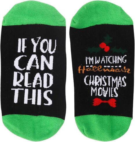 Funny Socks for Men Women - If You Can Read This I'm Watching Christmas Movies Novelty Socks for Christmas Gifts in Kuwait