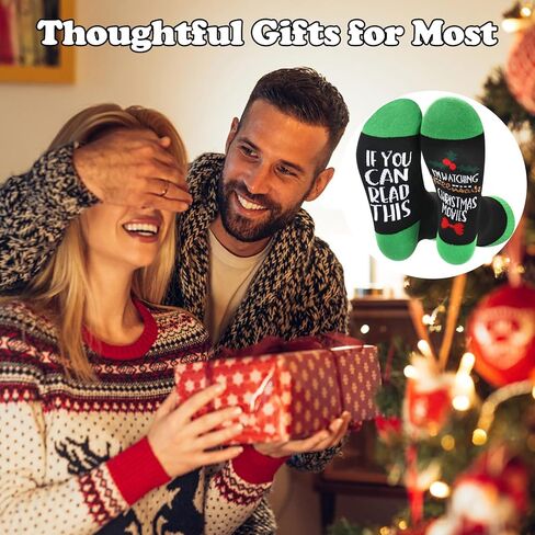 Funny Socks for Men Women - If You Can Read This I'm Watching Christmas Movies Novelty Socks for Christmas Gifts in Kuwait