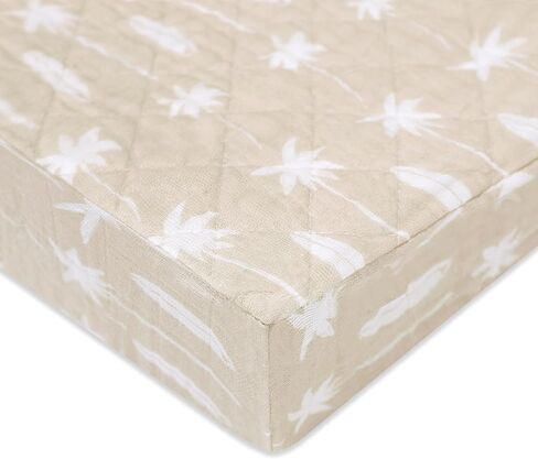 Babyletto 100% Quilted Organic Cotton Changing Pad Cover, GOTS-Certified, Fitted 360°, Ultra-Soft and Breathable Muslin - Dewdrop Blue in Kuwait