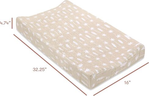 Babyletto 100% Quilted Organic Cotton Changing Pad Cover, GOTS-Certified, Fitted 360°, Ultra-Soft and Breathable Muslin - Dewdrop Blue in Kuwait