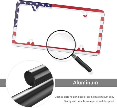 2PCS Colorful Car License Plate Frames with Gaskets Screws and Caps,Stainless Steel 4 Holes License Plate Holder Fits U.S. Standard,Universal Car Tag Frame Car Accessories (Silver) in Saudi Arabia