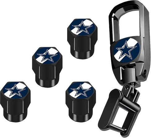 5PCS Heavy Duty Metal for Packers Car Fob Keychain with Tire Valve Stem Caps Car Accessories in Saudi Arabia