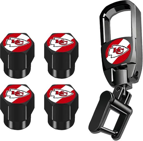 5PCS Heavy Duty Metal for Packers Car Fob Keychain with Tire Valve Stem Caps Car Accessories in Saudi Arabia