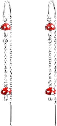 925 Sterling Silver Fruit Earrings Lemon/Apple/Orange/Grape/Pineapple/Strawberry/Cherry Earrings Tropical Earrings Novelty Fun Dangle Earrings Fruit Gifts for Women in Kuwait