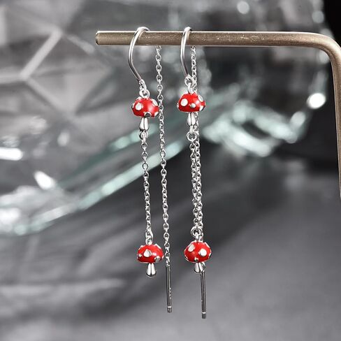 925 Sterling Silver Fruit Earrings Lemon/Apple/Orange/Grape/Pineapple/Strawberry/Cherry Earrings Tropical Earrings Novelty Fun Dangle Earrings Fruit Gifts for Women in Kuwait