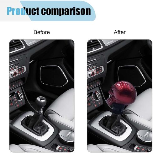 Skull Car Gear Shift Knob, Big Tooth Skull Stick Shifter, Car Transmissions Shifting Lever Handle Compatible with Most Automatic Manual Truck Car SUV (Red) in Kuwait
