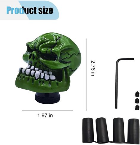 Skull Car Gear Shift Knob, Big Tooth Skull Stick Shifter, Car Transmissions Shifting Lever Handle Compatible with Most Automatic Manual Truck Car SUV (Red) in Kuwait