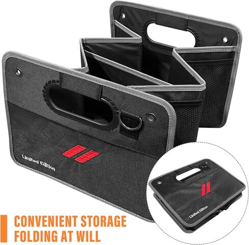 Car Trunk Organizer, Trunk Storage Box with Handle For Dodge Charger Challenger, Collapsible 2 Compartment Automotive Storage Box, Waterproof Oxford Polyester Travel Accessories (B Stype) in Kuwait