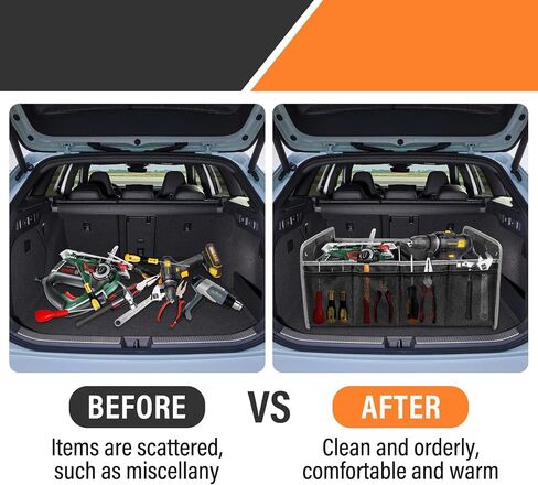 Car Trunk Organizer, Trunk Storage Box with Handle For Dodge Charger Challenger, Collapsible 2 Compartment Automotive Storage Box, Waterproof Oxford Polyester Travel Accessories (B Stype) in Kuwait