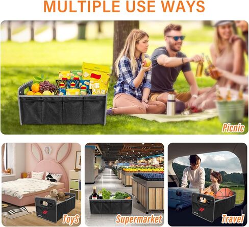 Car Trunk Organizer, Trunk Storage Box with Handle For Dodge Charger Challenger, Collapsible 2 Compartment Automotive Storage Box, Waterproof Oxford Polyester Travel Accessories (B Stype) in Kuwait