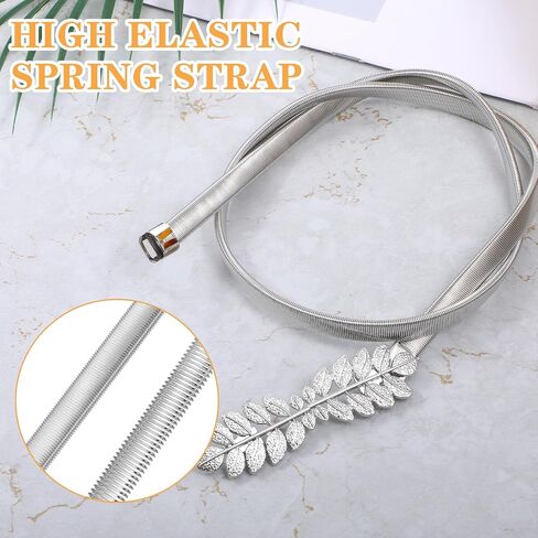 Women Elastic Skinny Waist Belt, Gold Ladies Belt Metal Thin Belt Women Dress Belt Versatile Stretch Chain Belt in Saudi Arabia