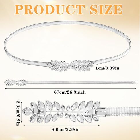 Women Elastic Skinny Waist Belt, Gold Ladies Belt Metal Thin Belt Women Dress Belt Versatile Stretch Chain Belt in Saudi Arabia