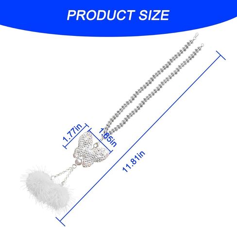 إكسسوارات تعليق السيارة على شكل فراشة بلينغ، حلية زينة مرآة الرؤية الخلفية للسيارة من حجر الراين الكريستالي، زينة داخلية للسيارة من Lucky Diamond للنساء والفتيات، مقاس عالمي (وردي) in Kuwait