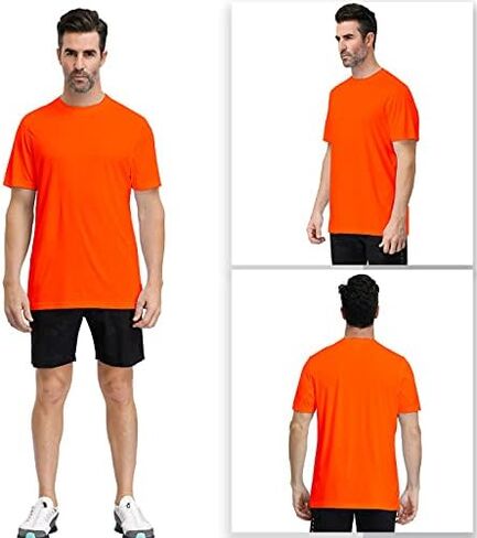 Men's Short Sleeve T-Shirt Quick Dry UPF 50+ Athletic Running Workout Fishing Hiking Tops Performance Shirts in Saudi Arabia