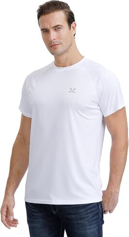 Men's Short Sleeve T-Shirt Quick Dry UPF 50+ Athletic Running Workout Fishing Hiking Tops Performance Shirts in Saudi Arabia