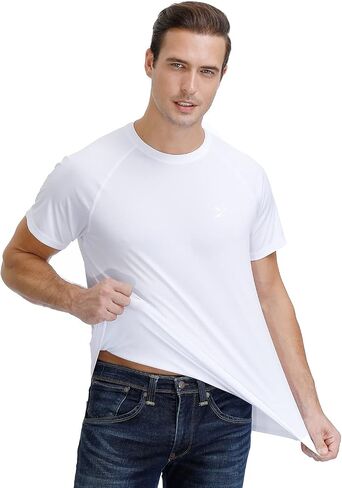 Men's Short Sleeve T-Shirt Quick Dry UPF 50+ Athletic Running Workout Fishing Hiking Tops Performance Shirts in Saudi Arabia