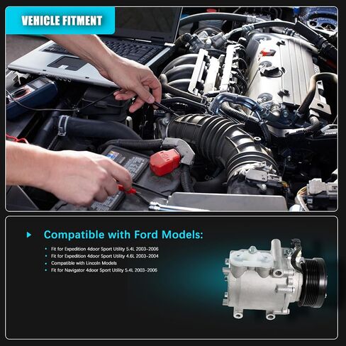 ضاغط مكيف الهواء مع قابض مناسب لسيارة Ford Expedition مناسب لسيارة Lincoln Navigator 4.6L 5.4L 2003 2004 2005 2006 CO 2486 AC CO2486AC تكييف وضاغط للهواء in Saudi Arabia