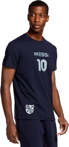 تي شيرت رجالي بأكمام قصيرة من Messi Lifestyle، تي شيرت برسومات بمقاس قياسي، نسيج جيرسي قطني in Saudi Arabia