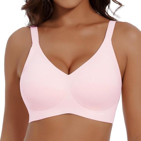 Womens Comfortable Wireless T Shirt Bra No Underwire Seamless Full Coverage Bralettes Push Up Supportive Bras for Women in Saudi Arabia