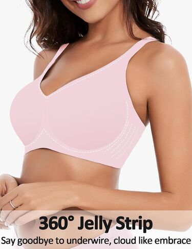 Womens Comfortable Wireless T Shirt Bra No Underwire Seamless Full Coverage Bralettes Push Up Supportive Bras for Women in Saudi Arabia