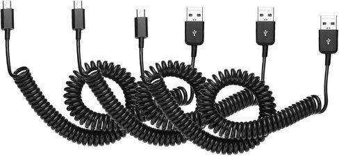 كابل USB من النوع C للسيارة، ملفوف 90 درجة (9.8FT) مجعد USB A إلى USB-C سلك شاحن سريع متوافق مع Samsung Galaxy S10 S9 S8 Plus Note 9 8، Moto Z، LG5/G6/V20، أجهزة USB C in Kuwait