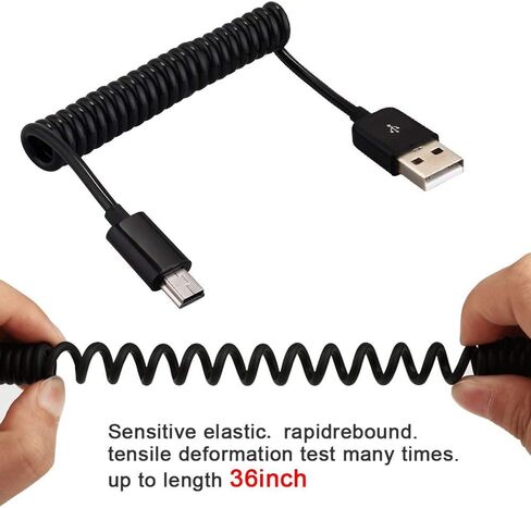 كابل USB من النوع C للسيارة، ملفوف 90 درجة (9.8FT) مجعد USB A إلى USB-C سلك شاحن سريع متوافق مع Samsung Galaxy S10 S9 S8 Plus Note 9 8، Moto Z، LG5/G6/V20، أجهزة USB C in Kuwait