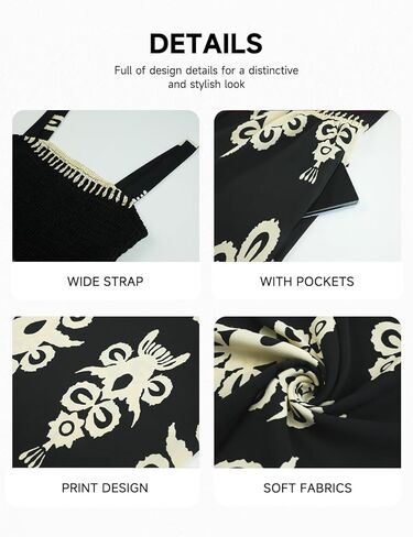 Bsubseach Womens Boho Casual Jumpsuits Retro Print One Piece Overalls Sleeveless Wide Leg Long Pant Rompers with Pockets in Kuwait