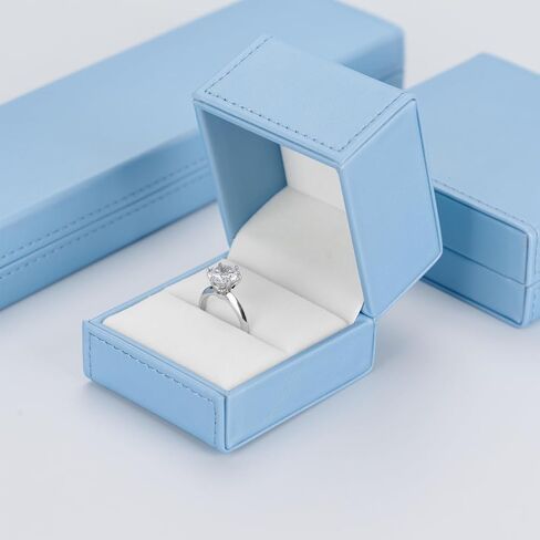 Blue PU Small Earrings Gift Box PU Leather Jewelry Gift Box for Earrings in Kuwait