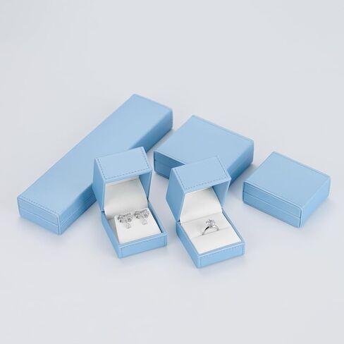 Blue PU Small Earrings Gift Box PU Leather Jewelry Gift Box for Earrings in Kuwait