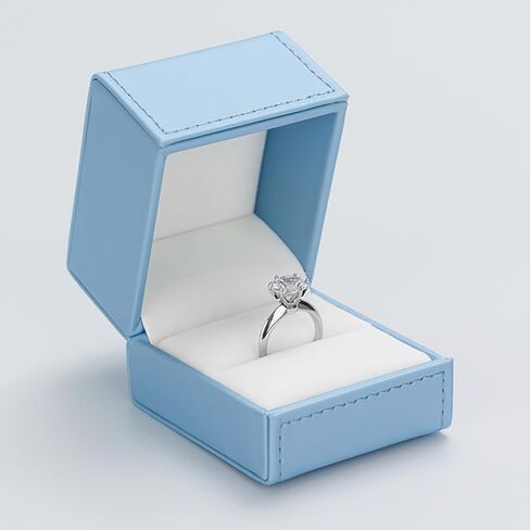 Blue PU Small Earrings Gift Box PU Leather Jewelry Gift Box for Earrings in Kuwait