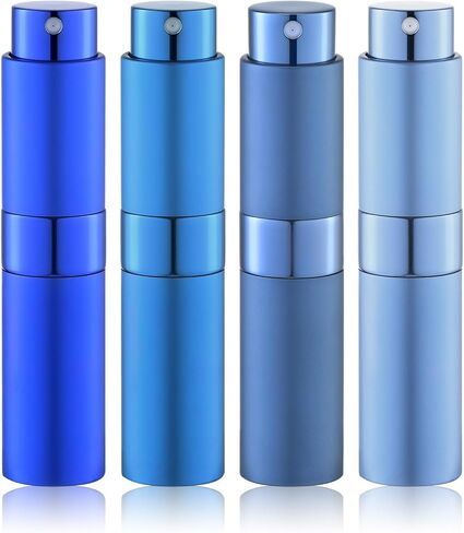 Travel Perfume Atomizer Refillable Bottle: Spray Cologne for Travel size - Small Empty Sprayer Fragrance - 8ml (Black, Blue, Silver, Grey) in Kuwait
