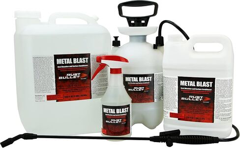 RUST BULLET - Metal Blast Rust Remover 1 Gallon - Rust Treatment, Metal Cleaner and Conditioner - Removes Rust, Grease, and Contaminates for a Superior Bond - Rust Remover Metal Cleaner in Saudi Arabia