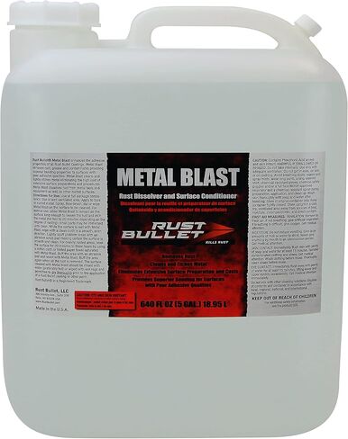 RUST BULLET - Metal Blast Rust Remover 1 Gallon - Rust Treatment, Metal Cleaner and Conditioner - Removes Rust, Grease, and Contaminates for a Superior Bond - Rust Remover Metal Cleaner in Saudi Arabia