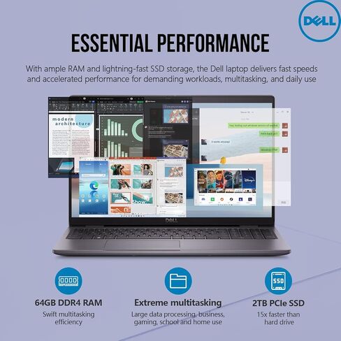 Dell Latitude 3540 Laptop Computer 15, 15.6 Inch Business Laptop PC, Intel 10-Core i5, 32GB RAM, 1TB SSD, Windows 11 Pro, Microsoft Office, 10-Key Numerick Keyboard, Ethernet Port, WiFi 6E, HDMI in Saudi Arabia