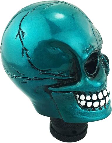 Abfer Skull Shift Knob Car Gear Stick Head Unique Shifer Lever Knob Replacement for Most Automatic Manual Vehicles, Blue in Kuwait