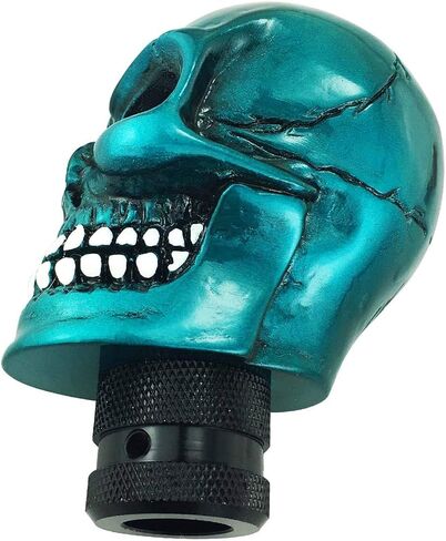 Abfer Skull Shift Knob Car Gear Stick Head Unique Shifer Lever Knob Replacement for Most Automatic Manual Vehicles, Blue in Kuwait