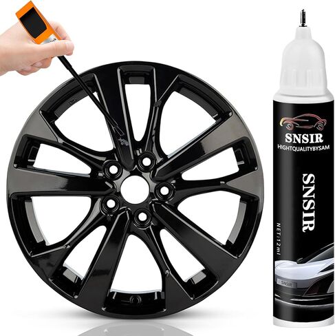 Gloss Black Rim Touch Up Paint, Car Wheel Scratch Repair Touch Up Paint Pen, Quick And Easy Wheel Scratch Repair, Universal Color Black Wheel Paint (Gloss Black) in Saudi Arabia