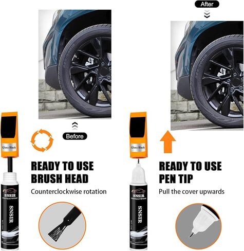 Gloss Black Rim Touch Up Paint, Car Wheel Scratch Repair Touch Up Paint Pen, Quick And Easy Wheel Scratch Repair, Universal Color Black Wheel Paint (Gloss Black) in Saudi Arabia