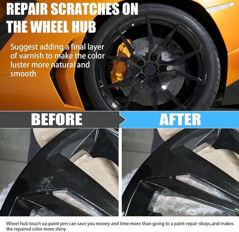Gloss Black Rim Touch Up Paint, Car Wheel Scratch Repair Touch Up Paint Pen, Quick And Easy Wheel Scratch Repair, Universal Color Black Wheel Paint (Gloss Black) in Saudi Arabia