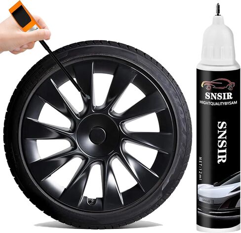 Gloss Black Rim Touch Up Paint, Car Wheel Scratch Repair Touch Up Paint Pen, Quick And Easy Wheel Scratch Repair, Universal Color Black Wheel Paint (Gloss Black) in Saudi Arabia