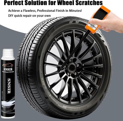 Gloss Black Rim Touch Up Paint, Car Wheel Scratch Repair Touch Up Paint Pen, Quick And Easy Wheel Scratch Repair, Universal Color Black Wheel Paint (Gloss Black) in Saudi Arabia