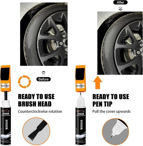 Gloss Black Rim Touch Up Paint, Car Wheel Scratch Repair Touch Up Paint Pen, Quick And Easy Wheel Scratch Repair, Universal Color Black Wheel Paint (Gloss Black) in Saudi Arabia