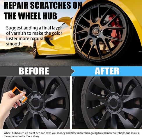 Gloss Black Rim Touch Up Paint, Car Wheel Scratch Repair Touch Up Paint Pen, Quick And Easy Wheel Scratch Repair, Universal Color Black Wheel Paint (Gloss Black) in Saudi Arabia